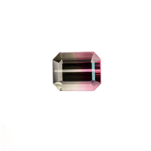 Turmalin, mehrfarbig, 8'eck, facettiert, 10x8 mm