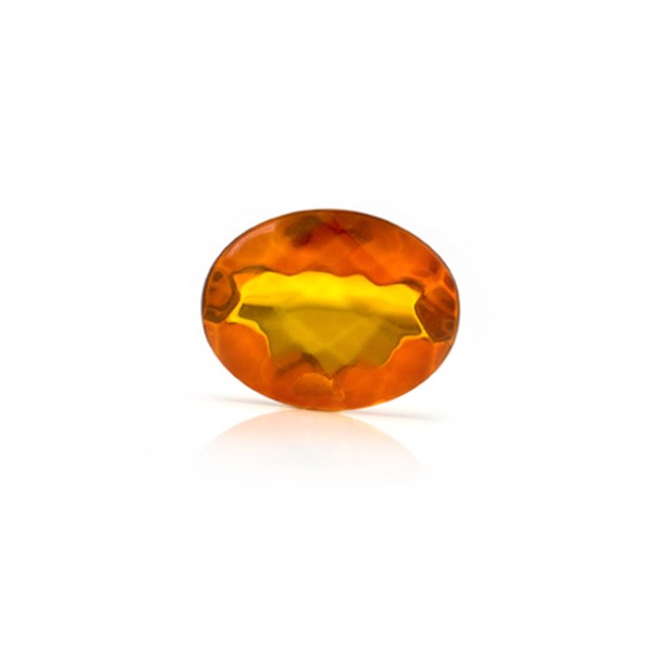 Bernstein (natur), cognacfarben, facettiert, Schachbrett, diagonal, oval, 10x8 mm