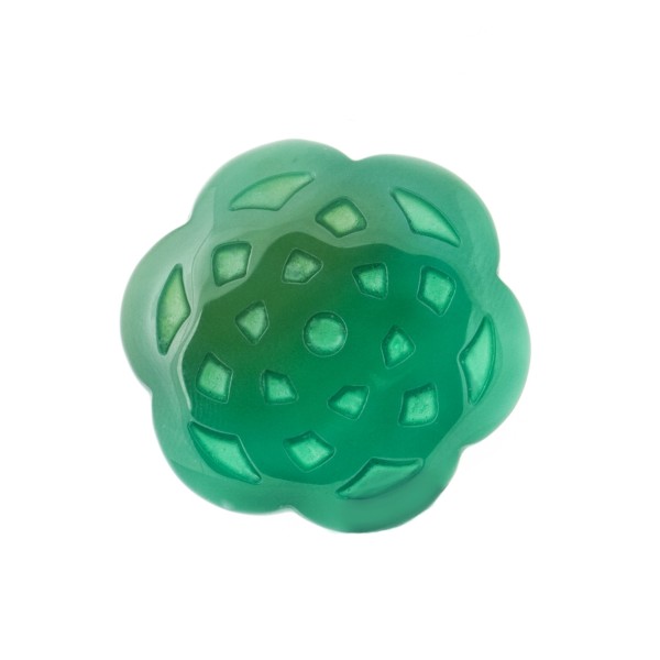 Achat, grün, graviert, Ornament, Filigran, rund, 25 mm