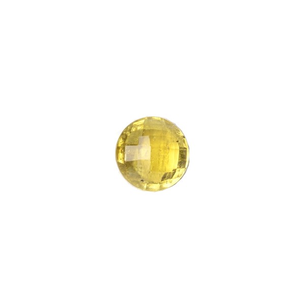 Tourmaline, yellow, faceted briolette, round, 9mm