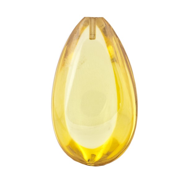 Zirkonia (CZ), gelb, Linse, Birnenform, 24x15mm