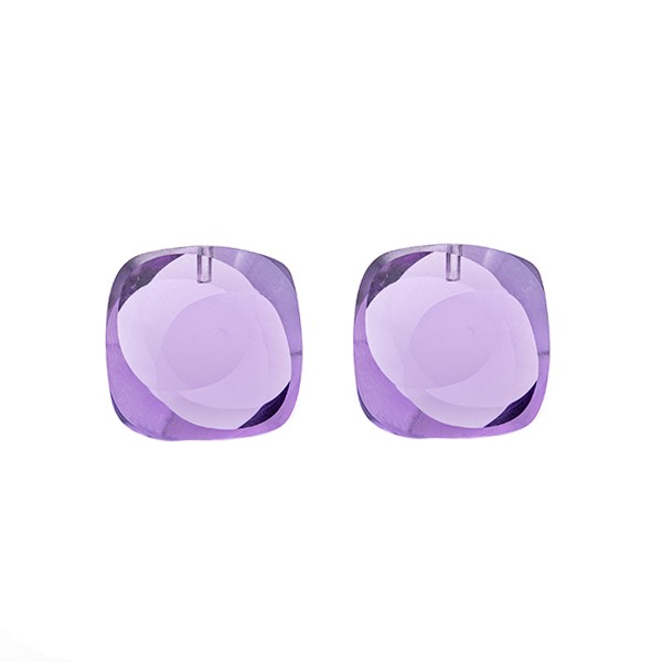 Amethyst (Brazil), violet, briolette, wave-cut, antique shape, 12x12 mm