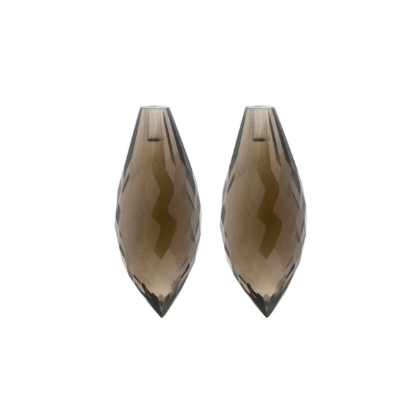 Rauchquarz, dunkelbraun, Spitzpampel, facettiert, 26 x 10 mm