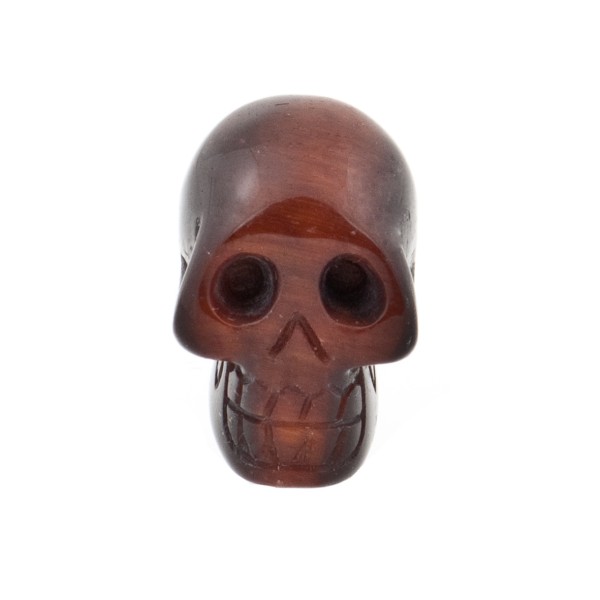 Tigerauge, rot, Totenkopf, glatt, 19 x 13 mm
