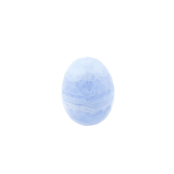 Streifenchalcedon, blau, Olive, glatt, 10x7mm