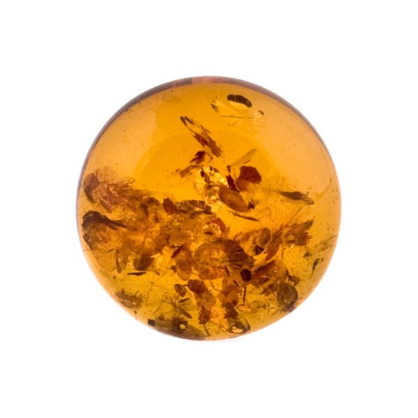 Bernstein, cognacfarben, gepresst, Cabochon, rund, 18mm
