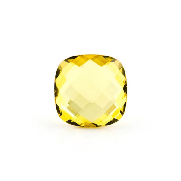 Bernstein, lemon, Briolett, antik, facettiert, 13x13mm