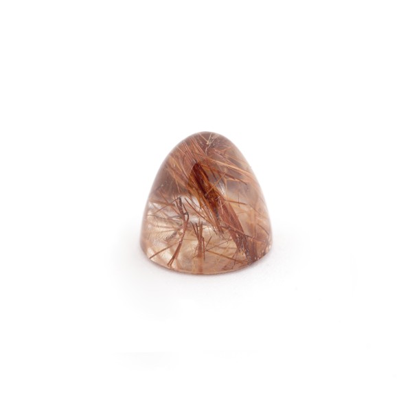 Rutilated quartz, red needles, cone, smooth, round, 11 mm
