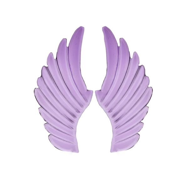 Amethyst (synthetic), violet, wing, 43 x 19 mm