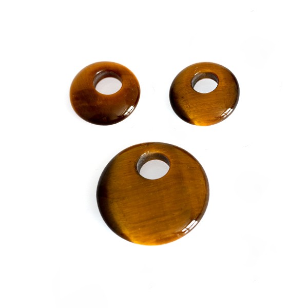 Tigerauge, Set, braun, Creolen, 22x22x6.4 mm / 14x14x5.3 mm