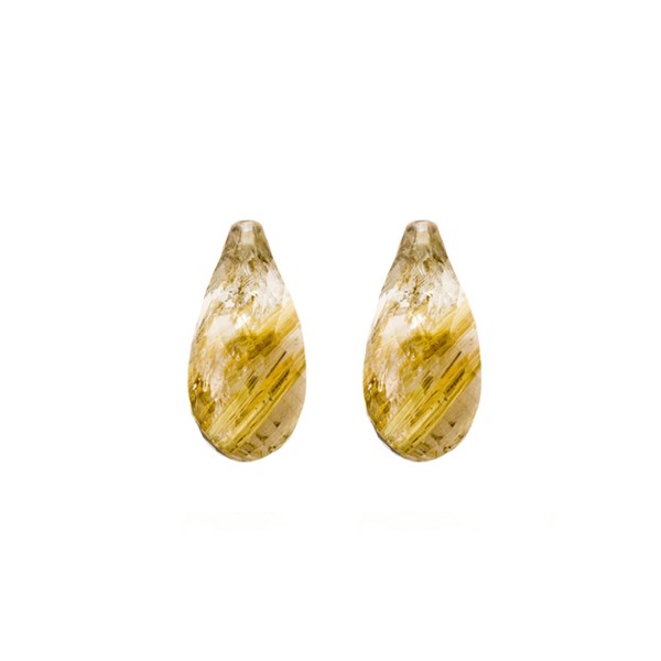 Rutilquarz, goldene Nadeln, Pampel, facettiert, 18x10 mm