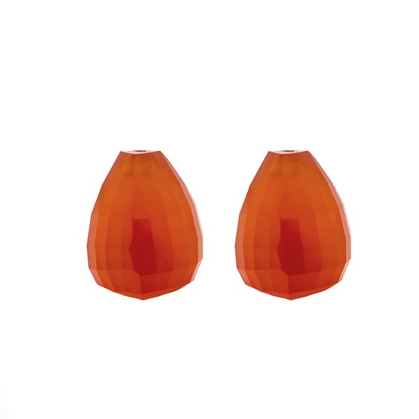 Carneol, gefärbt, rot, Pampel, Trillion, facettiert, step-cut, 15x12 mm