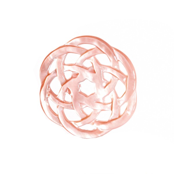Perlmutt, braun, Ornament, rund, 25 mm