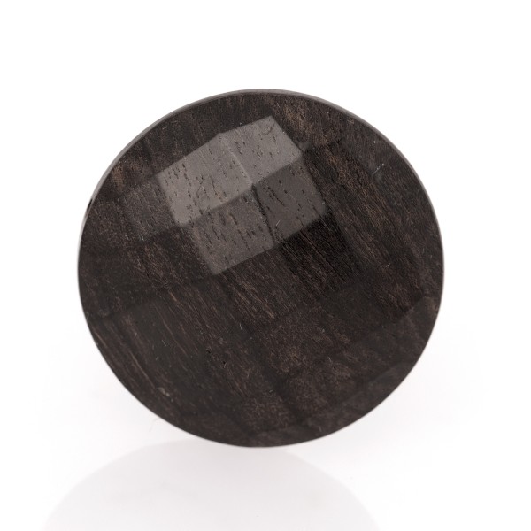 Ebenholz, schwarz, Briolett, facettiert, rund, 25mm