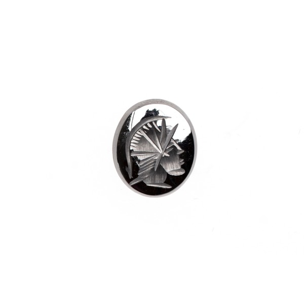 Hematite (bloodstone, synthetic), grey, oval, 14x12mm