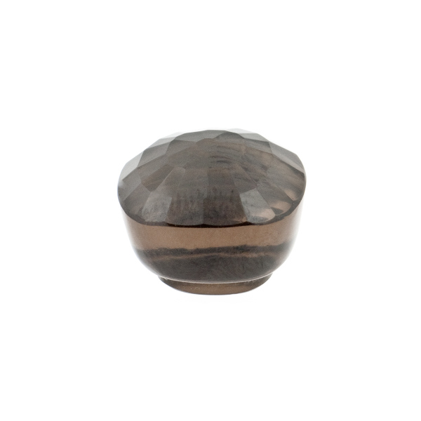 Rauchquarz, mittelbraun, Knopf, facettiert, antik, 10x10mm