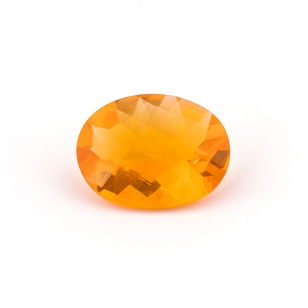 Feueropal, orange, oval, facettiert, 16x12 mm