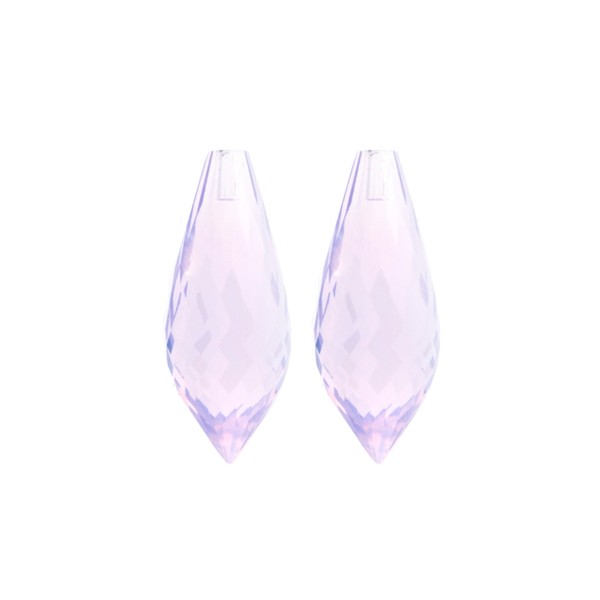 Lavendelquarz, lavendelfarben, Spitzpampel, facettiert, 26 x 10 mm