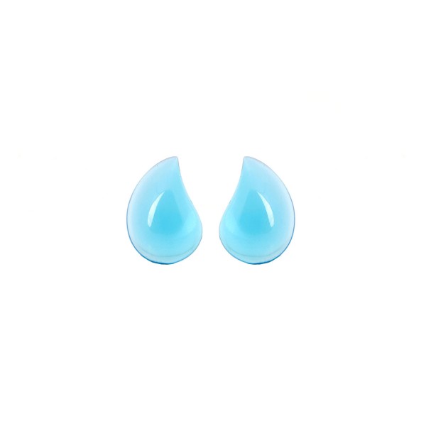 Blue topaz, swiss blue, intensive, wave, cabochon, 14x10mm