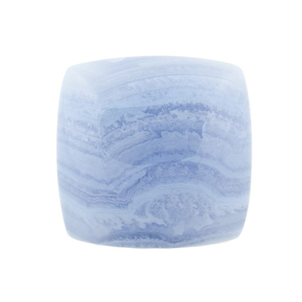 Streifenchalcedon, blau, Linse, antik, 18x18mm
