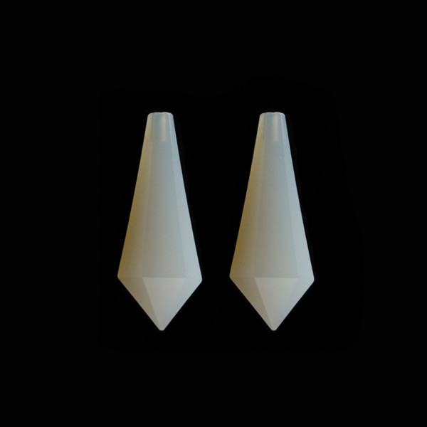 Achat, weiß, Pampel, facettiert, hexagonal, 26 x 9 mm