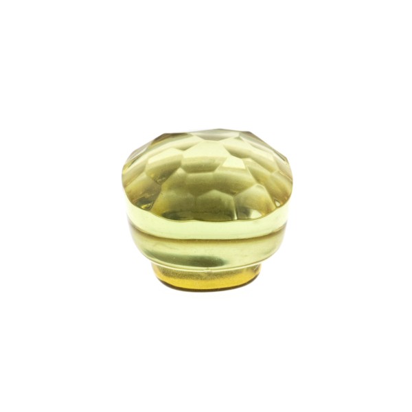 Bernstein (natur), grün, Knopf, facettiert, antik, 11x11mm