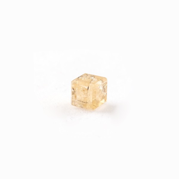 Imperial topaz, yellow, cube, smooth, 4x4mm
