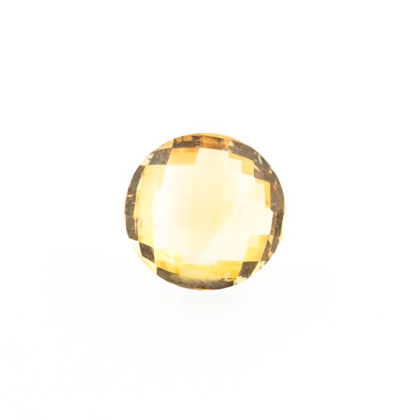 Citrine, golden color, faceted briolette, round, 10 mm