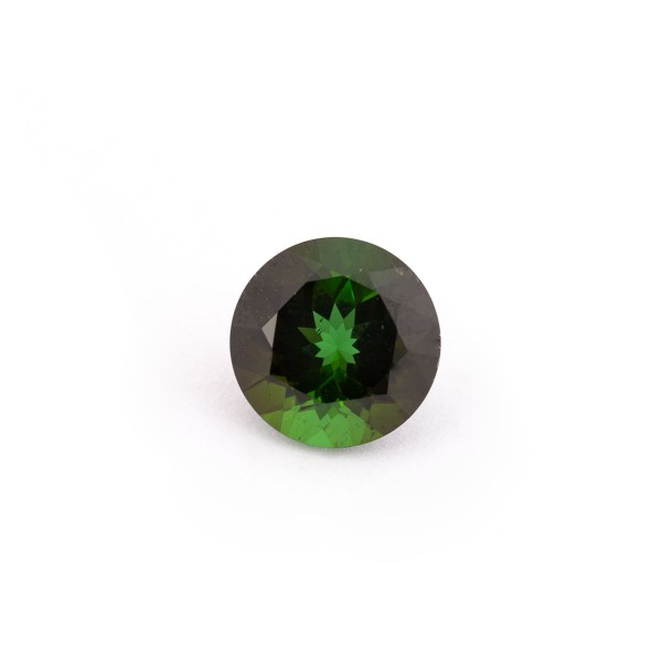 Turmalin, grün, facettiert, rund, 9.5 mm