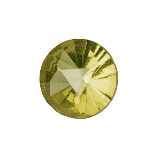 Bernstein, grün, Triangle Top, rund, facettiert, 15mm