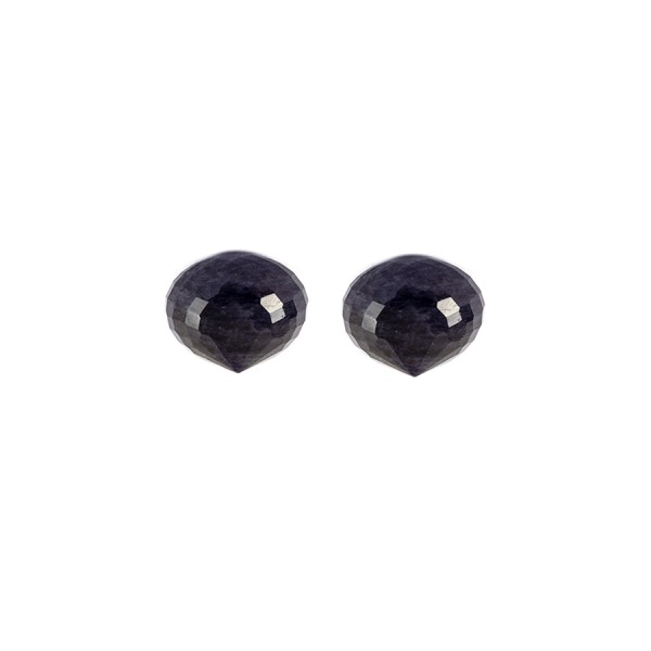 Jade, dunkelblau, Pampel, facettiert, Zwiebelform, 13x11mm
