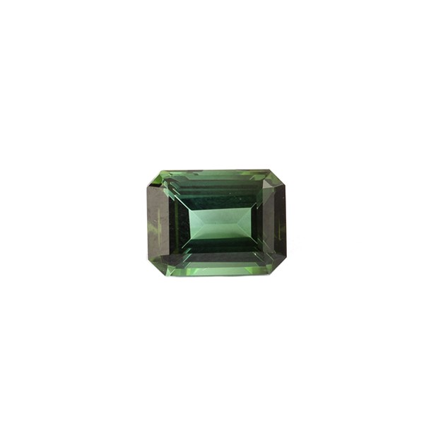 Turmalin, grün, 8'eck, facettiert, 9x7 mm
