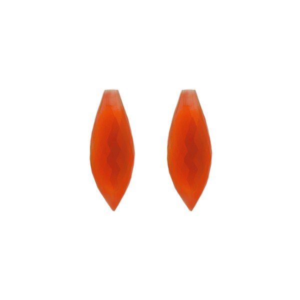 Carneol, rot, Spitzpampel, facettiert, 20x8 mm