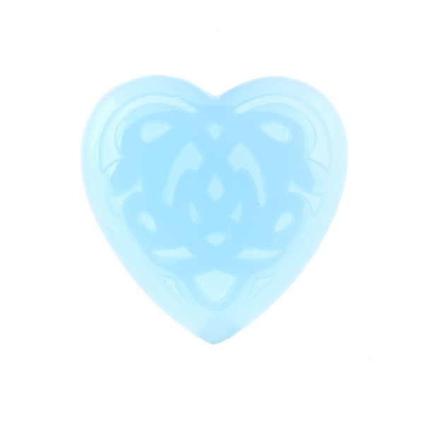 Agate, turquoise, engraved, ornament, heart-shaped, 30 mm