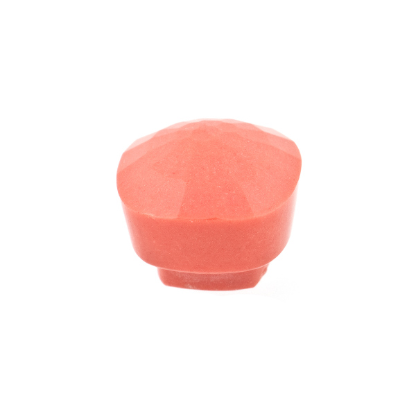 Coral, reconstructed, orange, button, faceted, antique shape, 10 x 10 mm