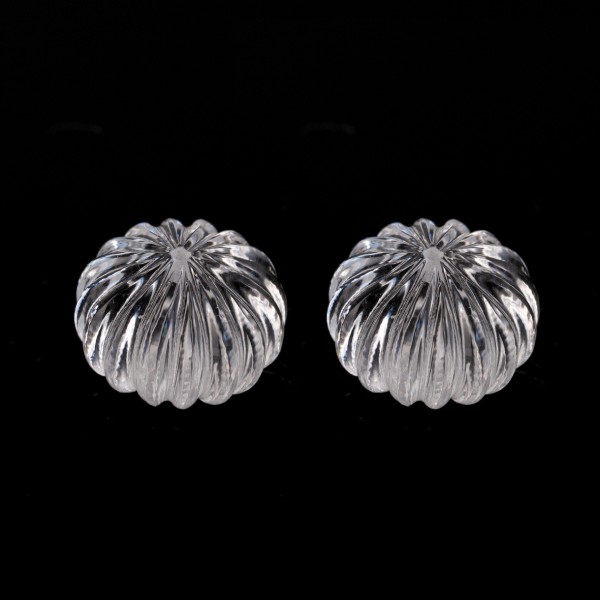 Bergkristall, transparent-farblos, Rondelle, gerieft, 18x14mm