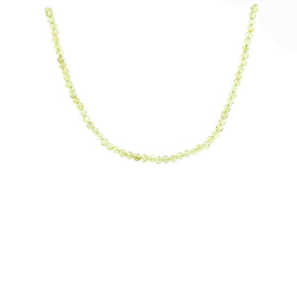 Peridot, Strang, grün, Kugel, facettiert, Ø 3 mm