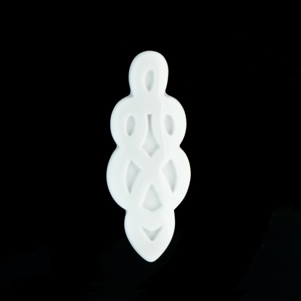 Achat, weiß, graviert, Ornament, navette fancy, 30x12 mm