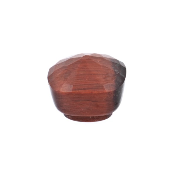 Tigerauge rot AA, Knopf, facettiert, antik, 10x10mm