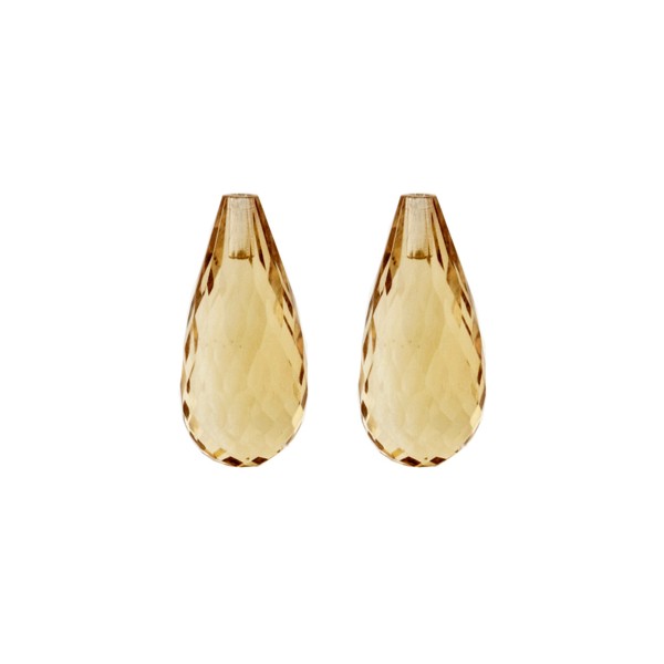 Champagnerquarz, champagner, Pampel, facettiert, 22x10 mm