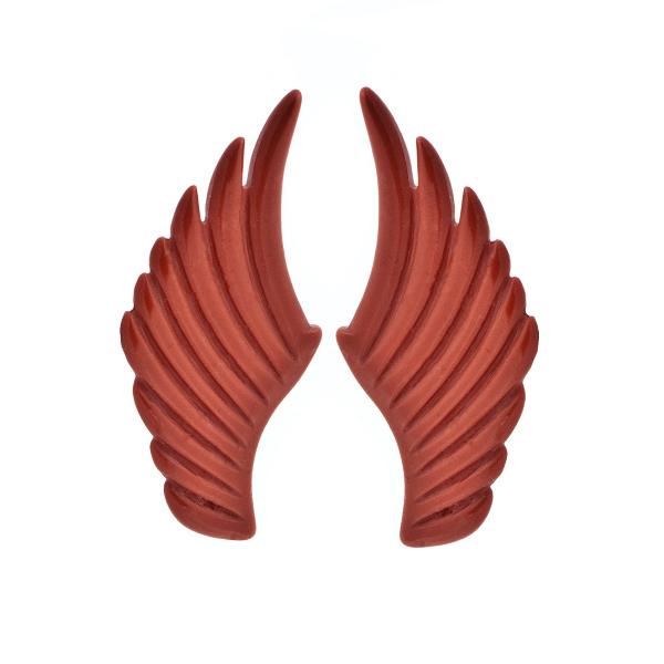 Coral, reconstructed, red, wing, 43 x 19 mm