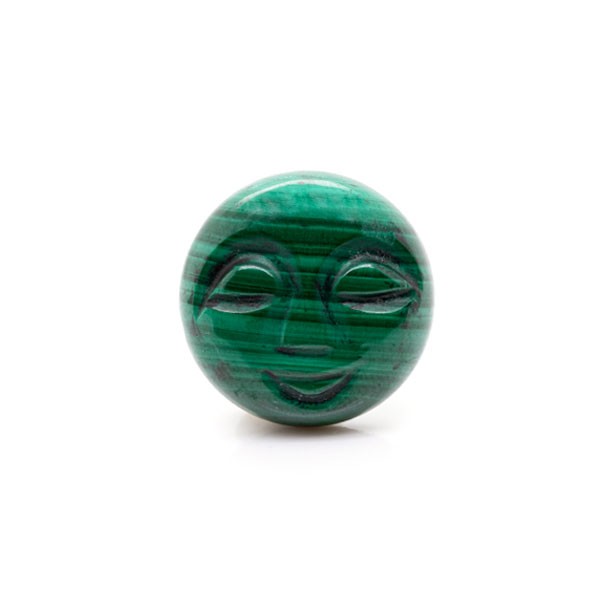 Malachit, grün, Mondgesicht, rund, 18mm