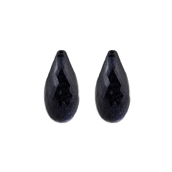 Blaufluss, blau, Pampel, facettiert, 22x10 mm