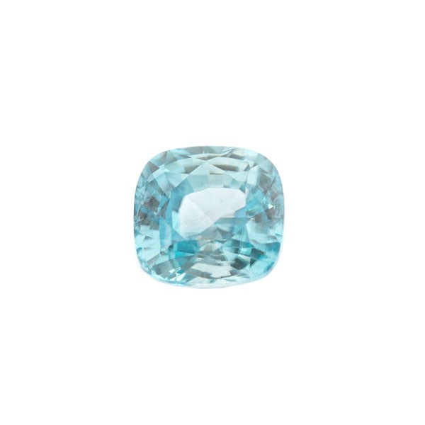 Zircon, blue, faceted, antique shape, 8x8 mm
