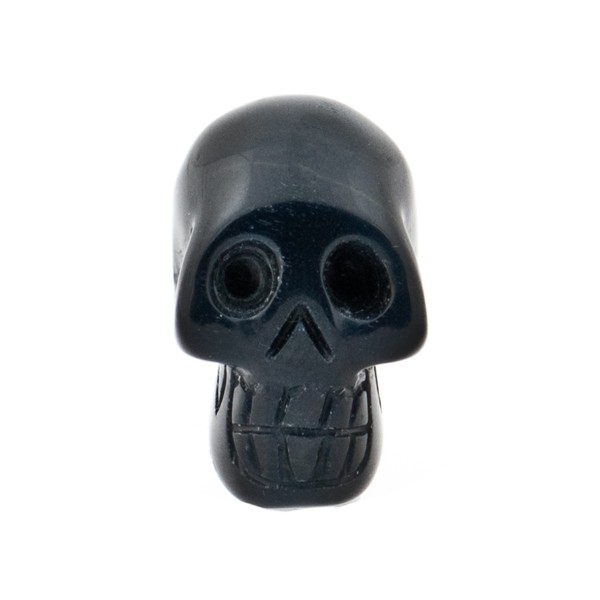 Onyx, schwarz, Totenkopf, glatt, 19 x 13 mm