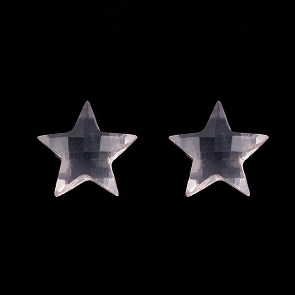 Rosaquarz, rosa, Briolett, facettiert, Stern, 9.5 mm