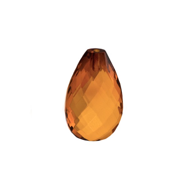 Bernstein, cognacfarben, Briolett, facettiert, Birnenform, 25x16mm