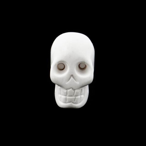 Cacholong, weiß, Totenkopf, glatt, 14 x 10 mm