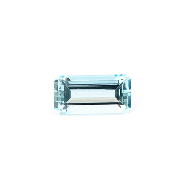 Aquamarine, blue, octagon, faceted, 16x8 mm