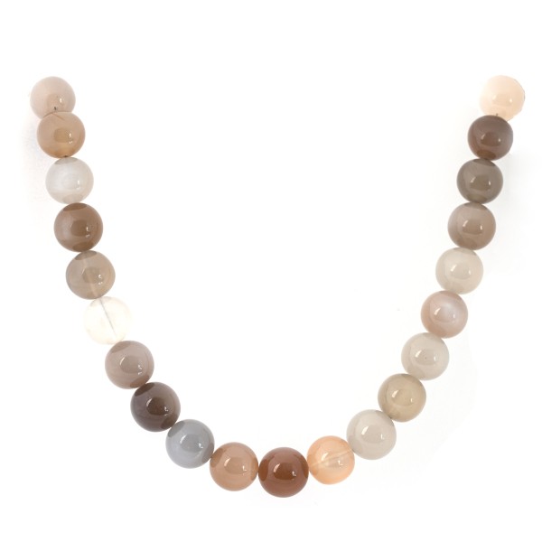 Mondstein, Strang, multicolor, verlaufend, Kugel, glatt, Ø 9-12 mm